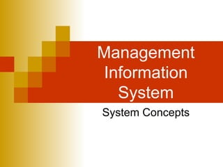 Management Information System System Concepts 