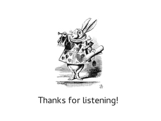 Thanks for listening!
Found this useful? My Bitcoin address:
15wvWxN5QMpreKR37pYb7VBu8xLu4TiNR2

 