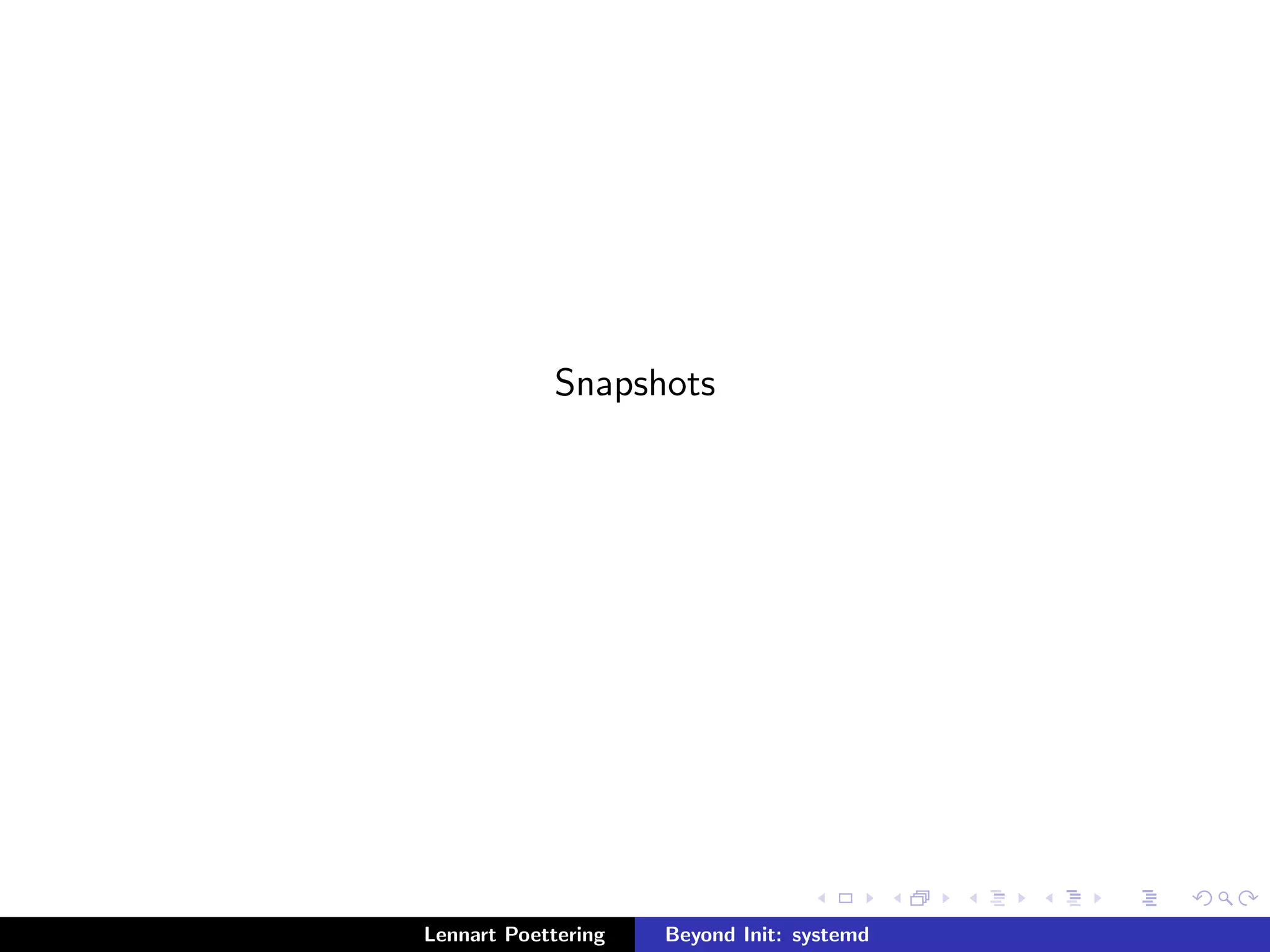 Don't reinvent the wheel: 
Read SysV/LSB init script headers, read /etc/fstab, support 
traditional inetd modes, support /dev/initctl, utmp, wtmp, 
support double-fork()ing daemons. 
Lennart Poettering Beyond Init: systemd 
 