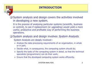 Short Notes System Analysis Program Development System design | PDF