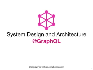 @bogdanned github.com/bogdanned
1
System Design and Architecture 

@GraphQL 
 