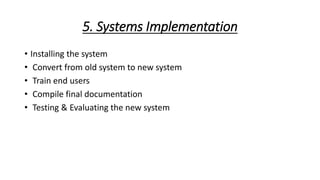 System development life cycle and Implementation of IS | PPTX