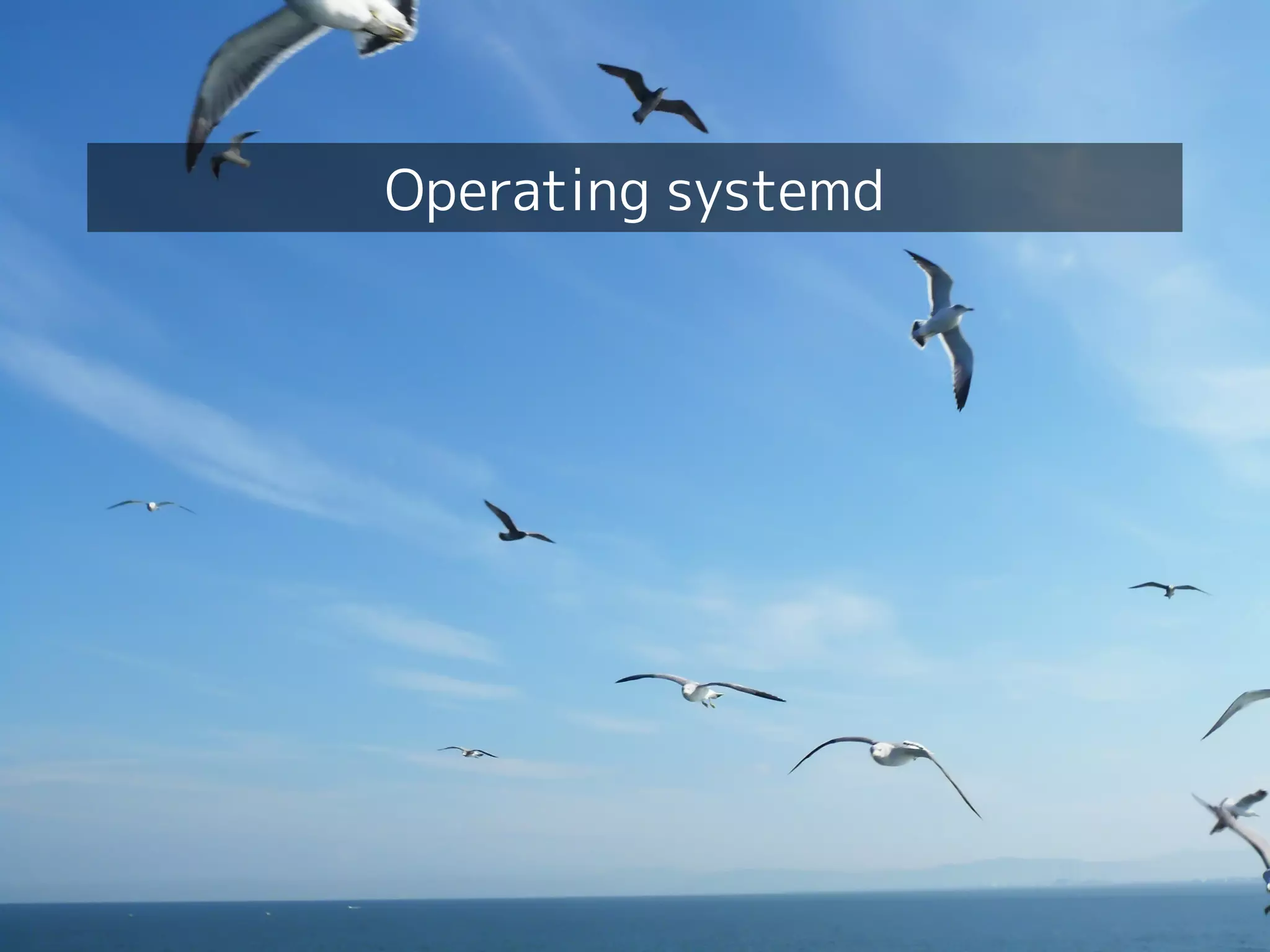 Your first dive into systemd!
23
Operating systemd
 
