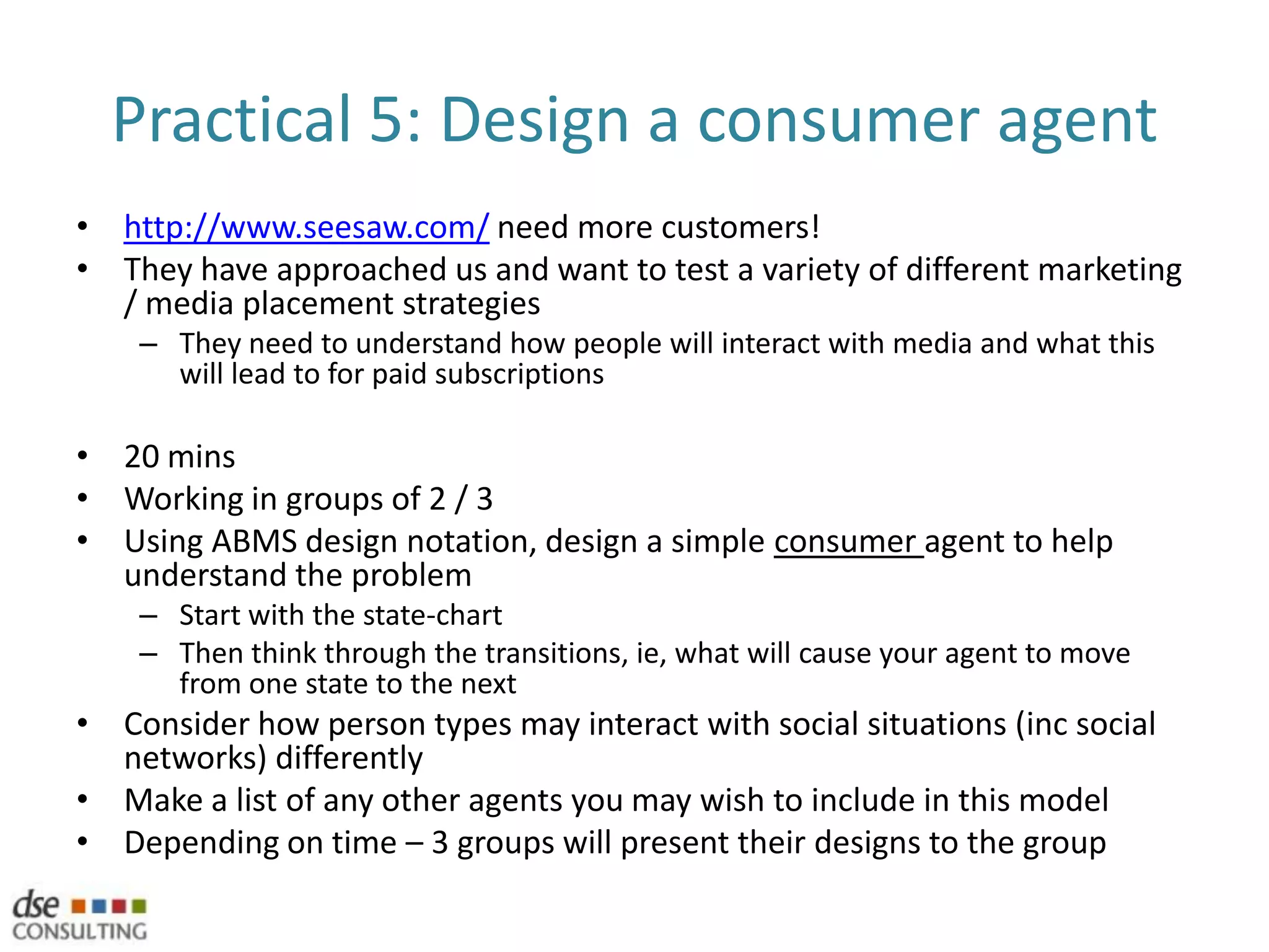 Simulation example: Shopper Modelling