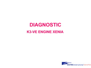 DIAGNOSTIC
K3-VE ENGINE XENIA
 