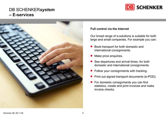DB SCHENKERsystem eng | PPT | Rail Travel | Travel Type