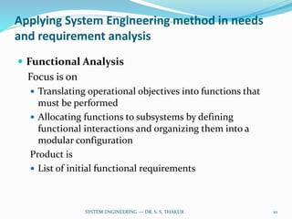 System Engineering Need Statement System Engineering Unit-3 | PPTX
