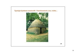 34
34
Typologie Systèmes constructifs: Franchissements, arcs, voûtes,…
 