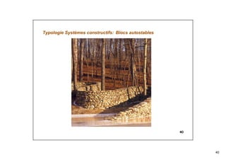 40
40
Typologie Systèmes constructifs: Blocs autostables
 