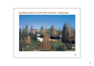 51
51
Typologie systèmes constructifs: Ossature - remplissage
 