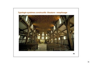 56
56
Typologie systèmes constructifs: Ossature - remplissage
 