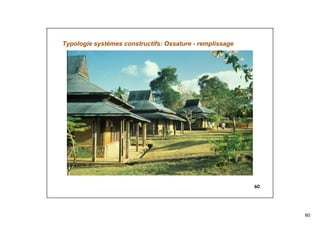 60
60
Typologie systèmes constructifs: Ossature - remplissage
 