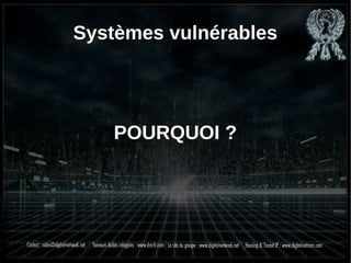 Systèmes vulnérables
POURQUOI ?
 