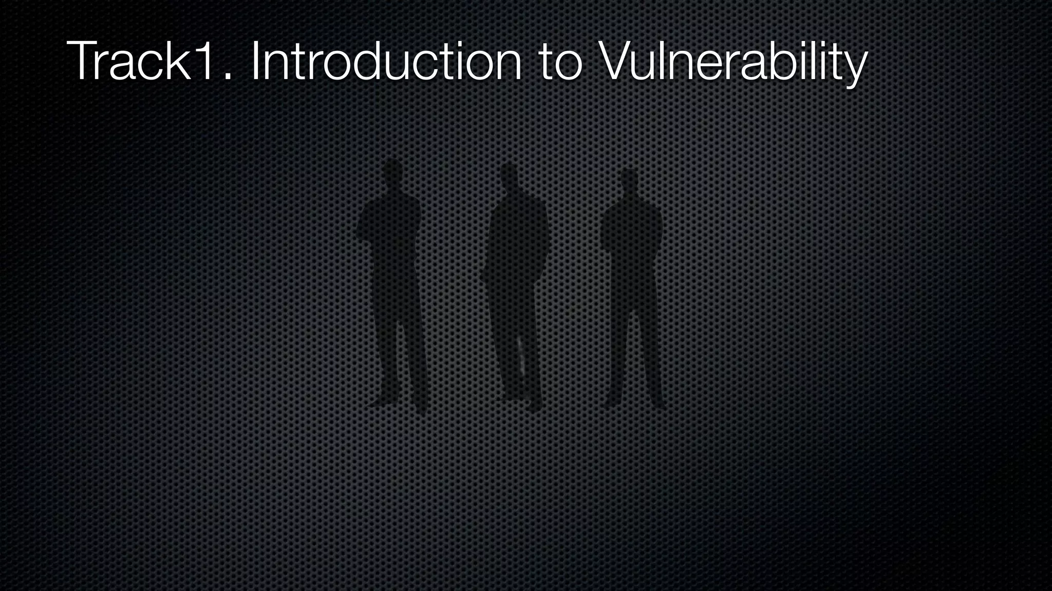 Track1. Introduction to Vulnerability 
