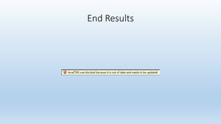 End Results 
 