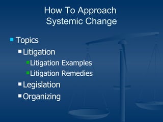 Systemic Change | PPT | Special Education | Education