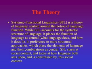 Systemic Functional Grammar theory Halliday.ppt