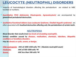 Influence of Systemic Conditions on Periodontal Health and Disease ...
