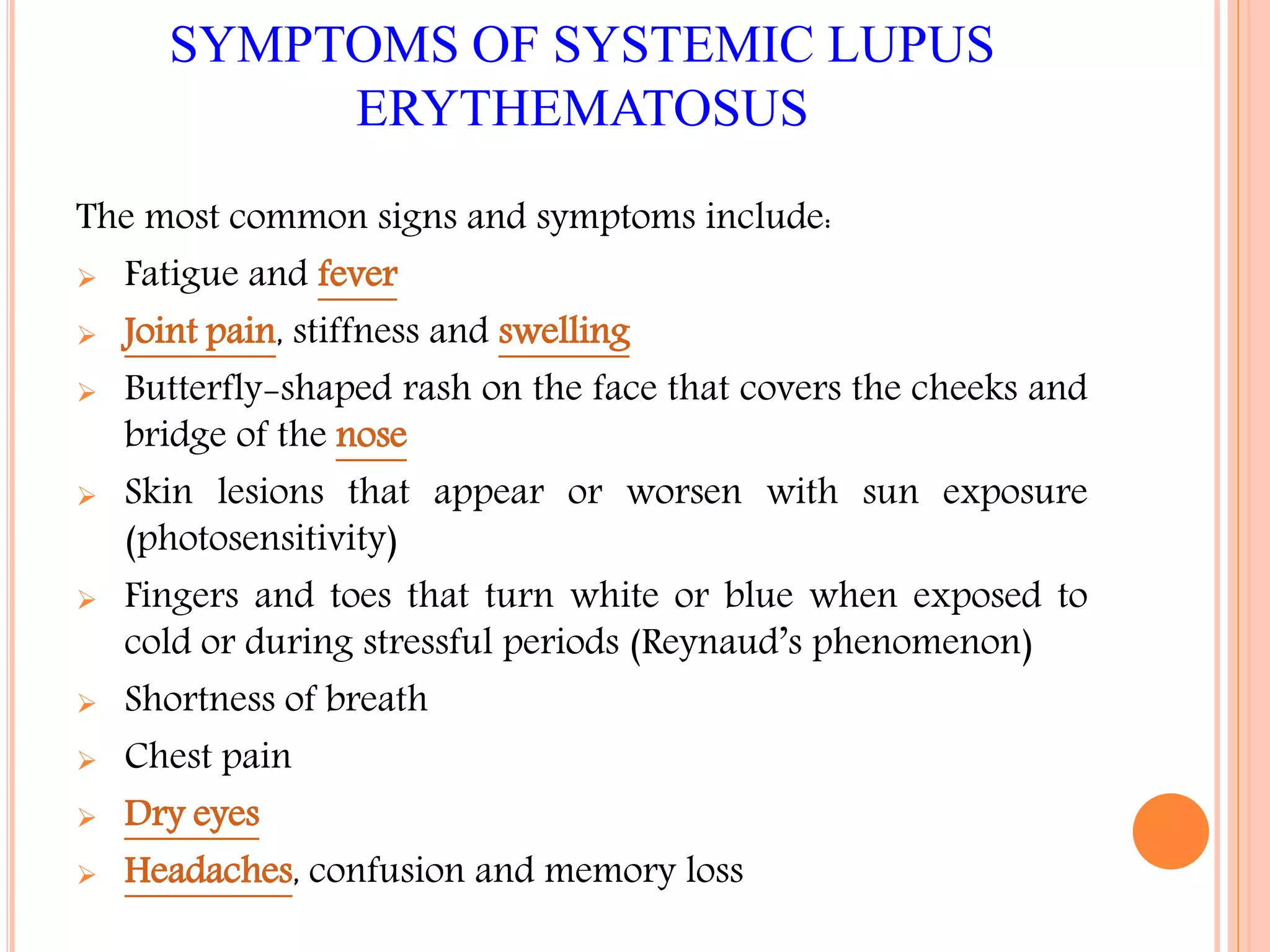 Systemic lupus erythematosus (lupus): Disease of the immune system | PPTX