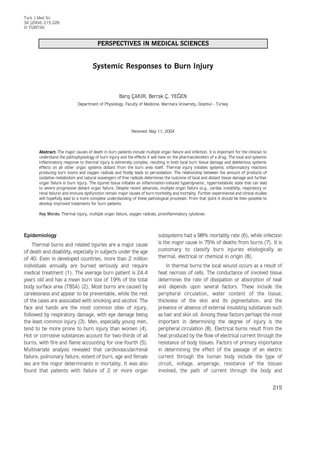 Systemic responses to burn injury | PDF