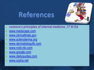 ATROPHY of skin – slow healing ulceration on                                extensor surface of PIP joints.,volar pads.