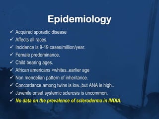 The patient's work-up included pulmonary function tests, which revealed a reduction in vital capacity and a decreased lung compliance.The results of her blood work included an elevated sedimentation rate, positive antinuclear antibodies, and positive anticentromere antibodies…Scleroderma with calcinosis, Raynaud's phenomenon, esophageal dysfunction, sclerodactyly, and telangiectasia (the CREST variant of limited scleroderma).