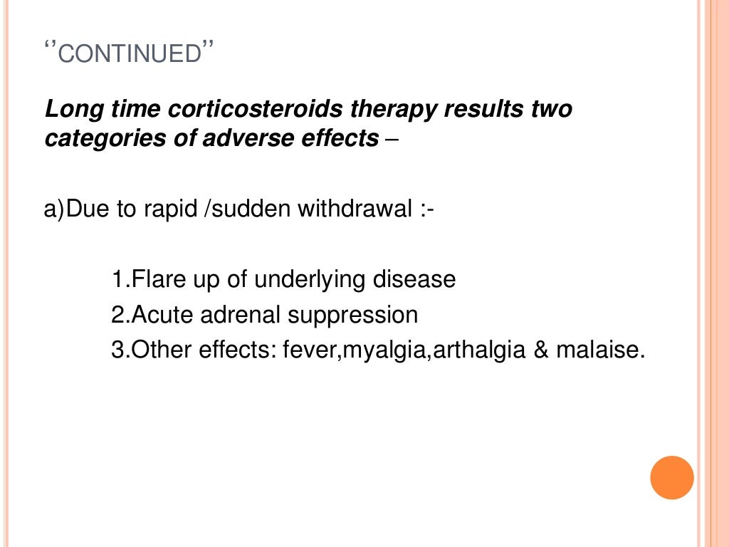 Systemic steroid therapy