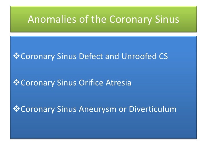 Systemic venous anomalies