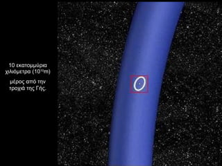 10 εκατομμύρια χιλιόμετρα (10 10 m) μέρος από την τροχιά της Γής. 