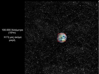 100.000 Χιλιόμετρα (10 8 m)  Η Γή μας ακόμα μικρή. 