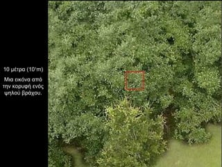 10 μέτρα (10 1 m) Μια εικόνα από την κορυφή ενός ψηλού βράχου. 