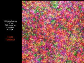 100 ατομόμετρα (10 -16 m) Βλέπουμε τα επιμέρους ‘Κουάρκ’. Τέλος Ταξιδιού! 