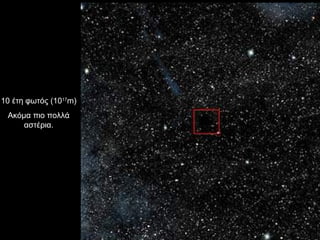 10 έτη φωτός (10 17 m) Ακόμα πιο πολλά αστέρια. 
