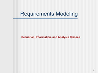 1
Requirements Modeling
Scenarios, Information, and Analysis Classes
 