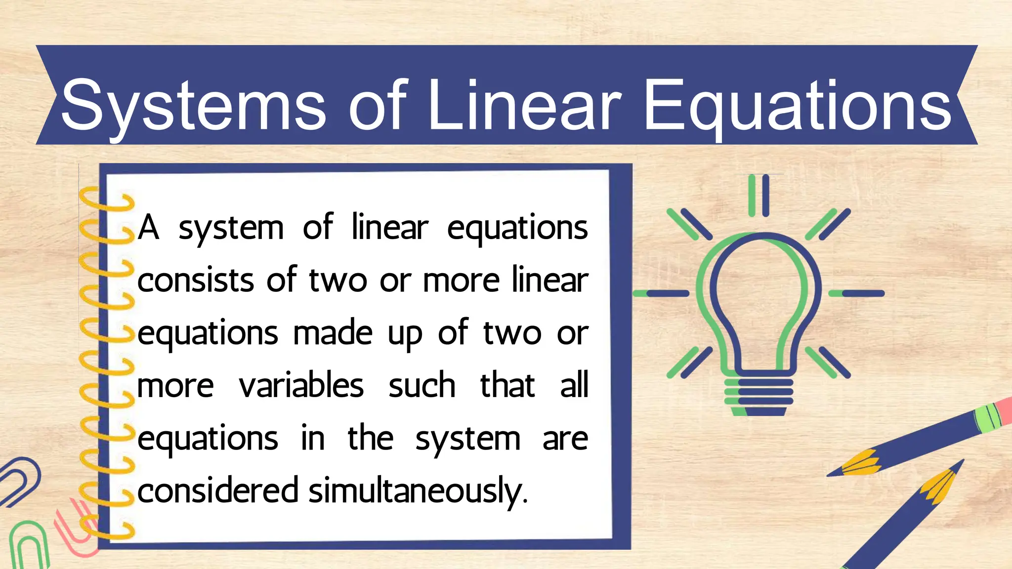 System of Linear Equation power point presentation | PPTX