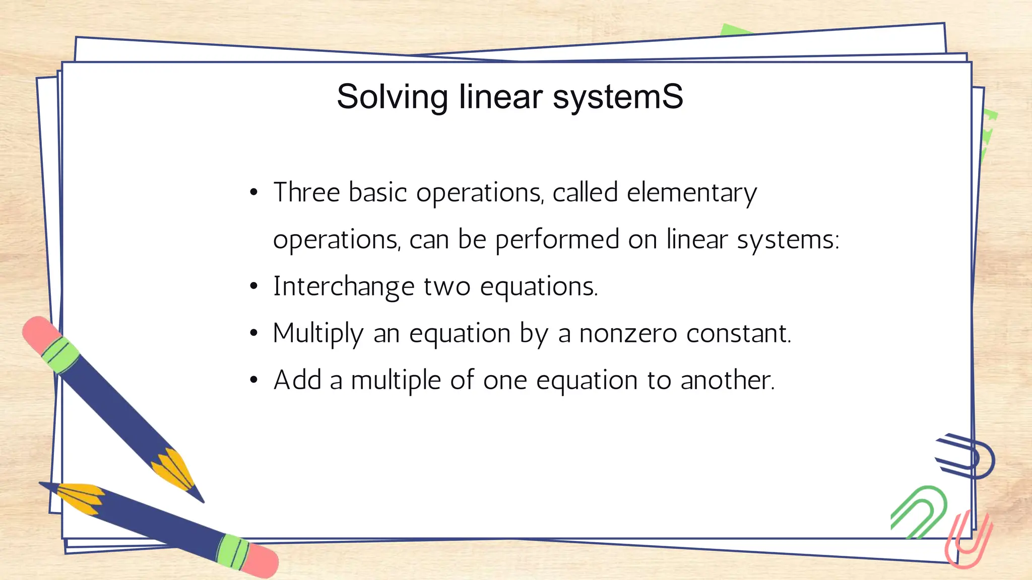 System of Linear Equation power point presentation | PPTX