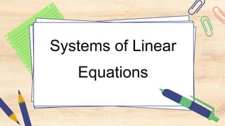 System of Linear Equation power point presentation | PPTX