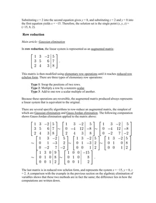 System of linear equations