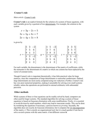 System of linear equations