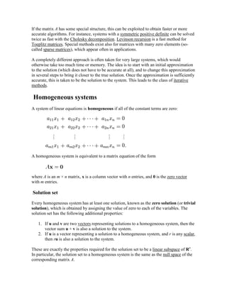 System of linear equations