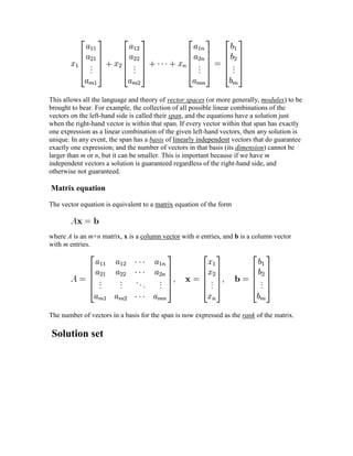 System of linear equations