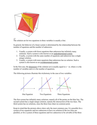 System of linear equations