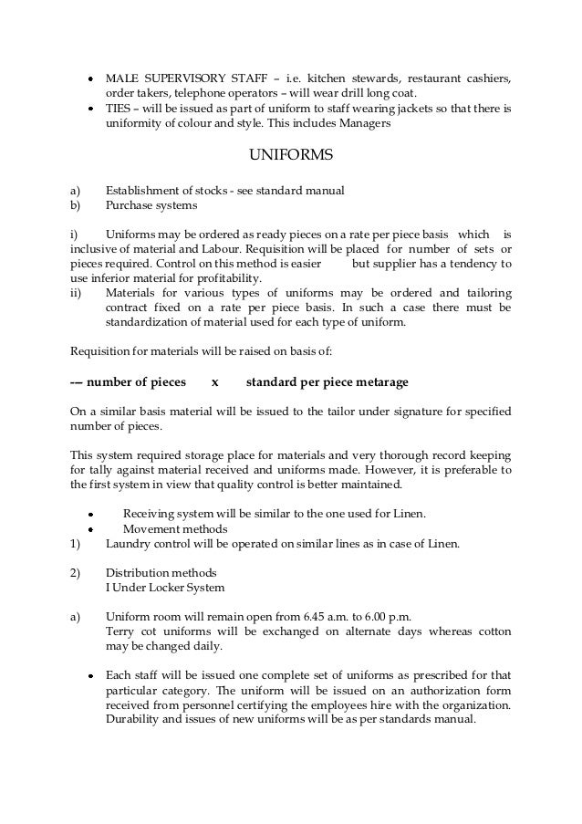 System of linen uniform operation