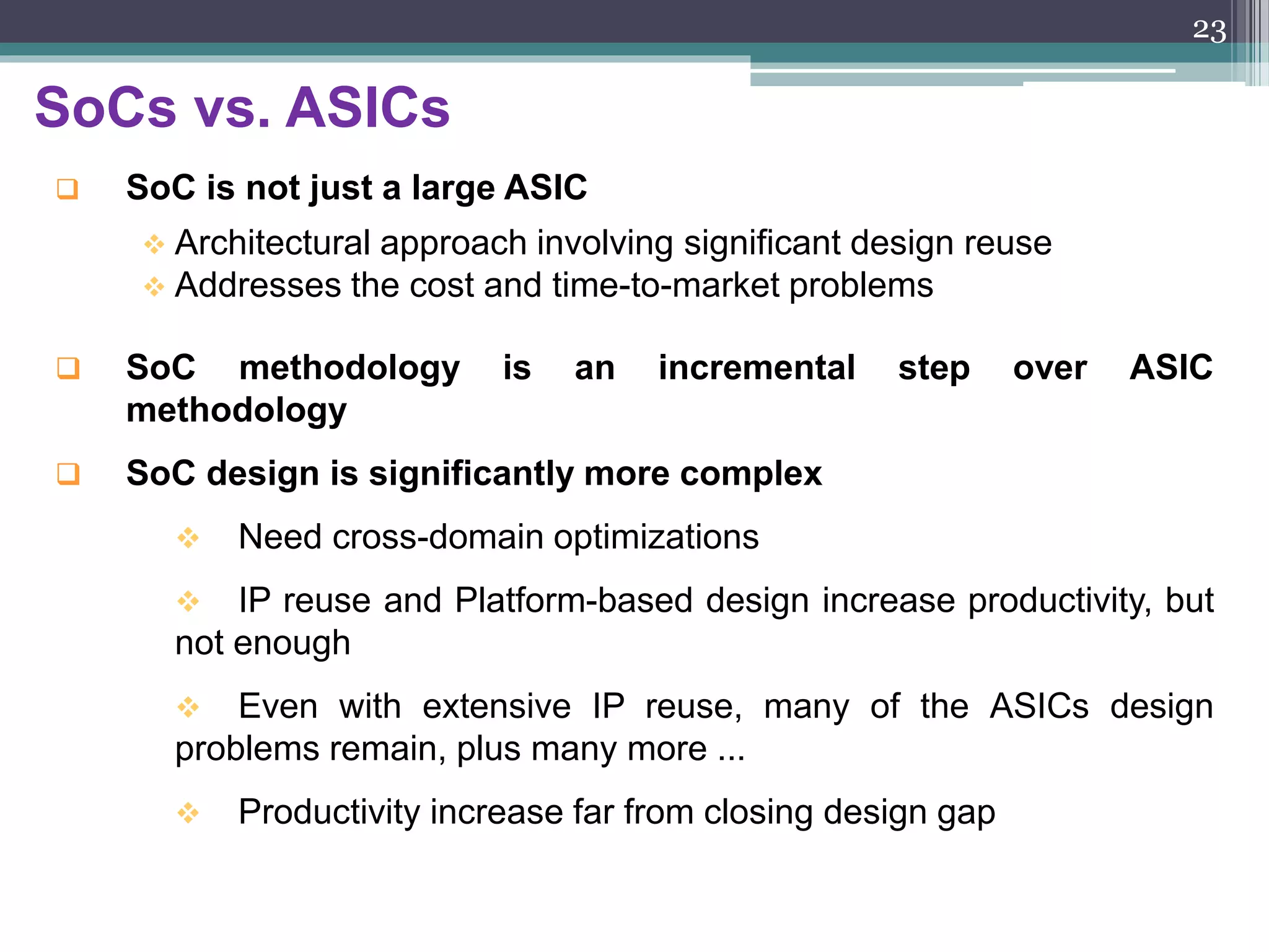SoC Design Challenges
Internal Bandwidth vs External Bandwidth
23
 