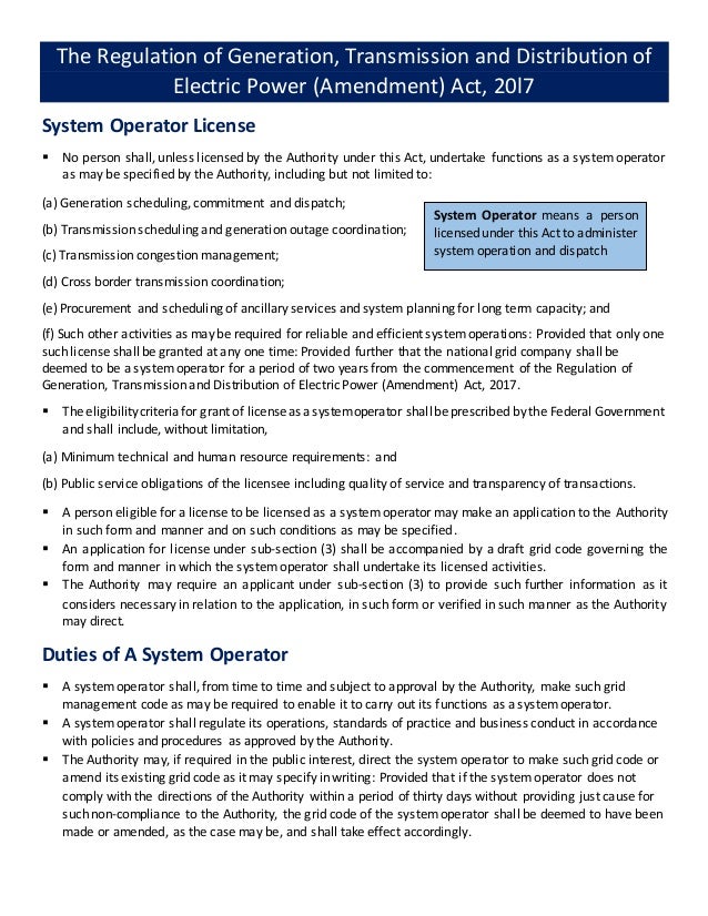 System Operator License