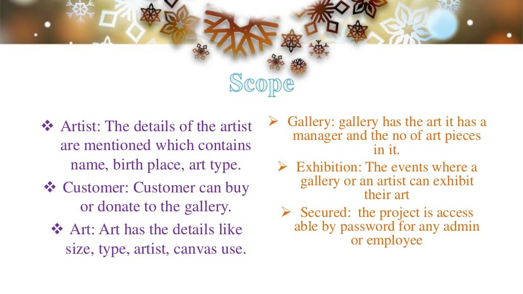 Art Gallery Management System