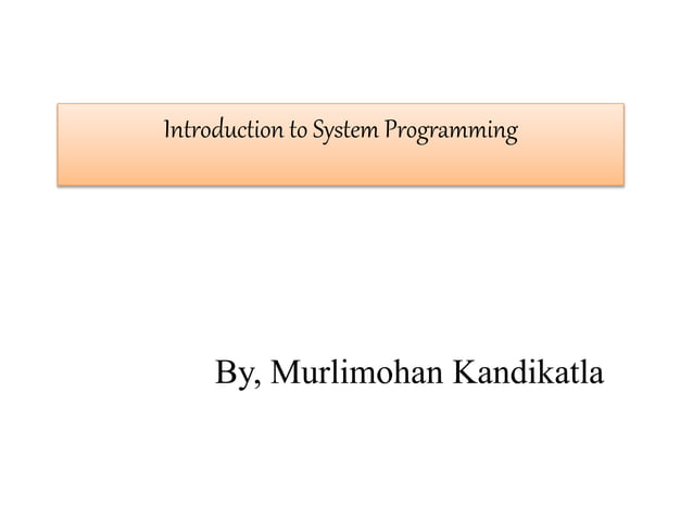 System programming | PPT