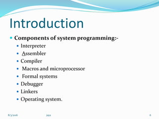 System programming | PPTX | Operating Systems | Computer Software and ...