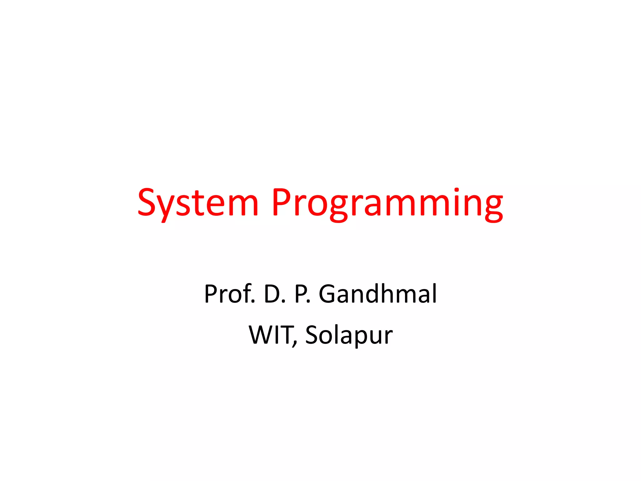 System Programming Overview | PPT