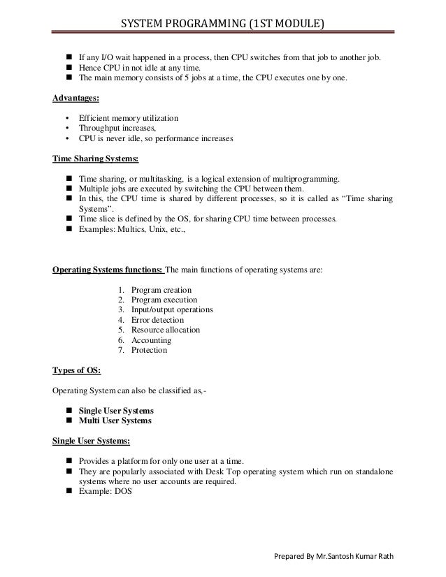 System programming note